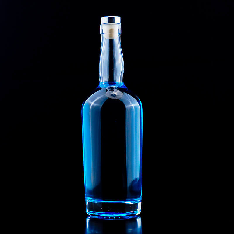 Hot Sale Spirit Glass Bottles Clear 750ml Whiskey Bottle Round Shoulder Thick Bottom Premium Glass Liquor Bottle